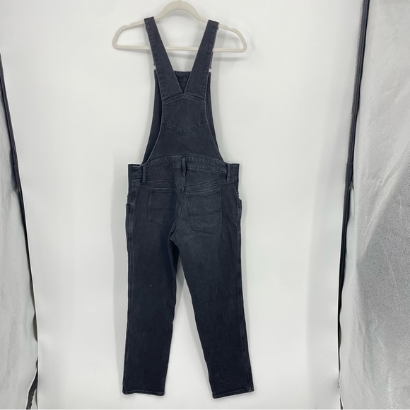 Old Navy washed Black Denim Maternity Jean Overalls 0 short stretch side panel - Picture 3 of 7